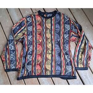 Coogi Australia Vtg Textured Knit Sweater Men Multicolored 3XL Biggie Smalls